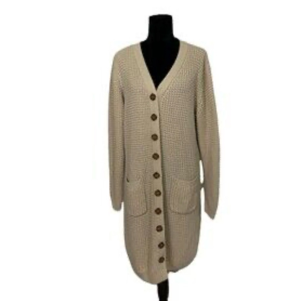 Olive & Oak Button-Up Cream Cardigan